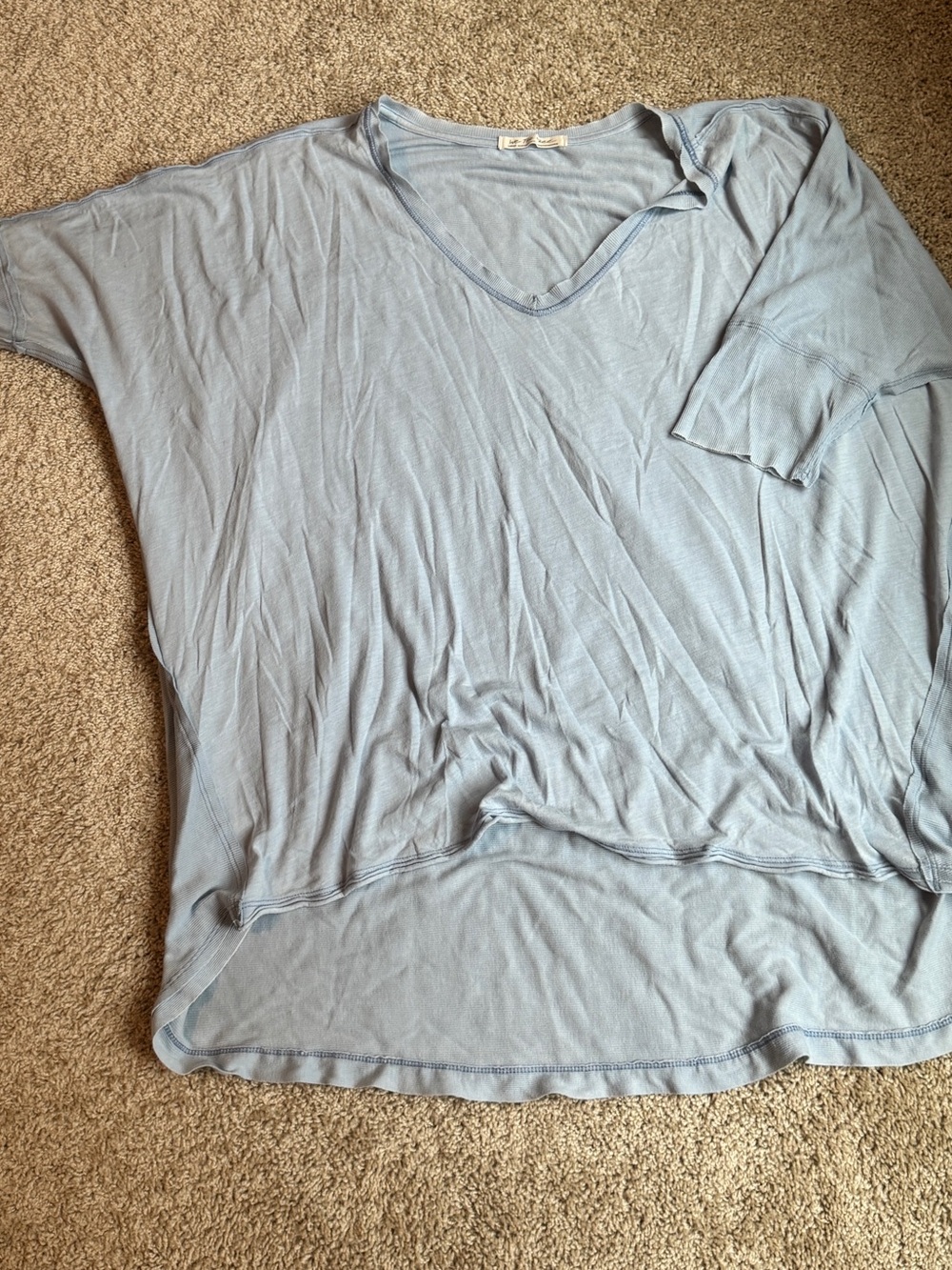We The Free Pale Blue V-Neck Relaxed Tunic